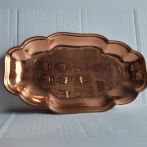 Vintage Coppercraft Guild Scalloped Edge Copper Plate/Tray 12" Wide - Picture 1 of 4